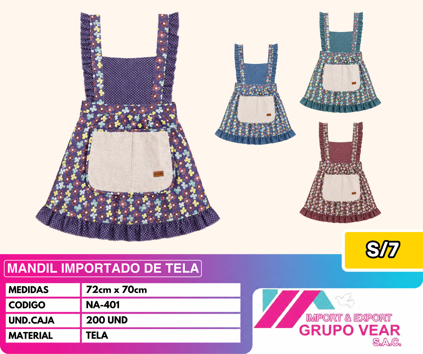 MANDIL IMPORTADO DE TELA