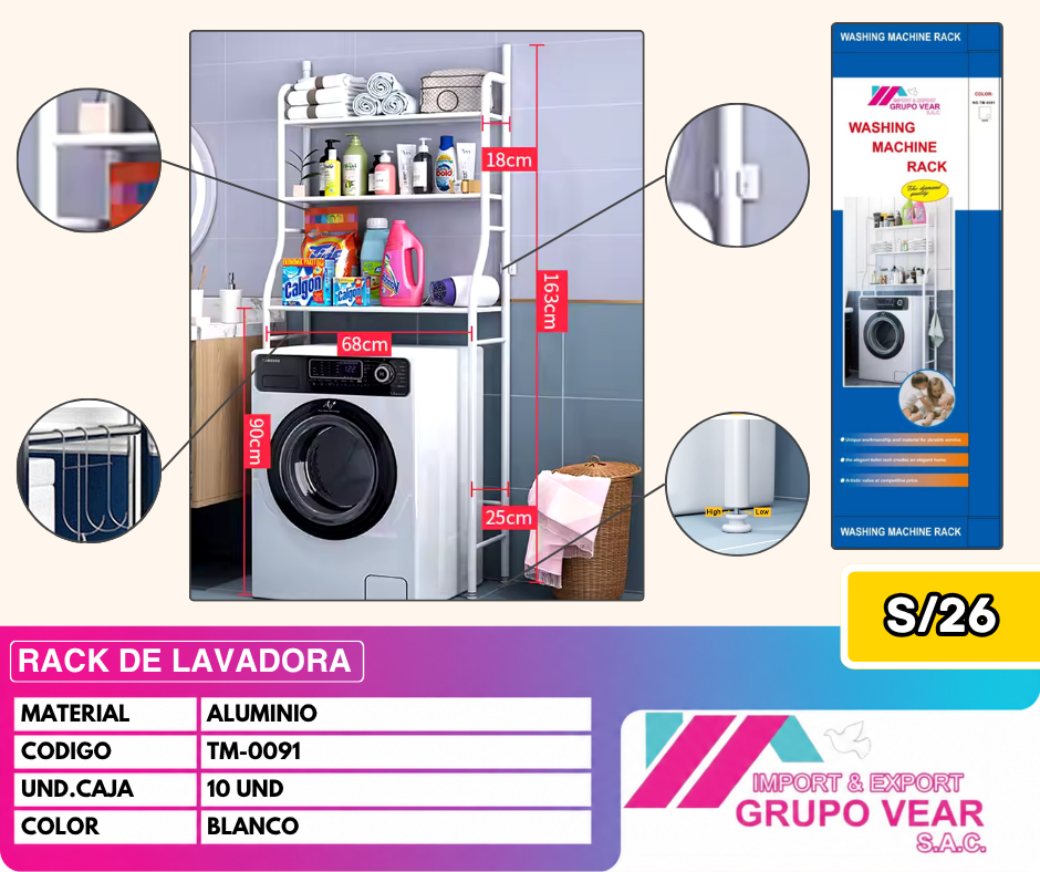 ORGANIZADOR DE LAVADORA (10 UNIDADES)