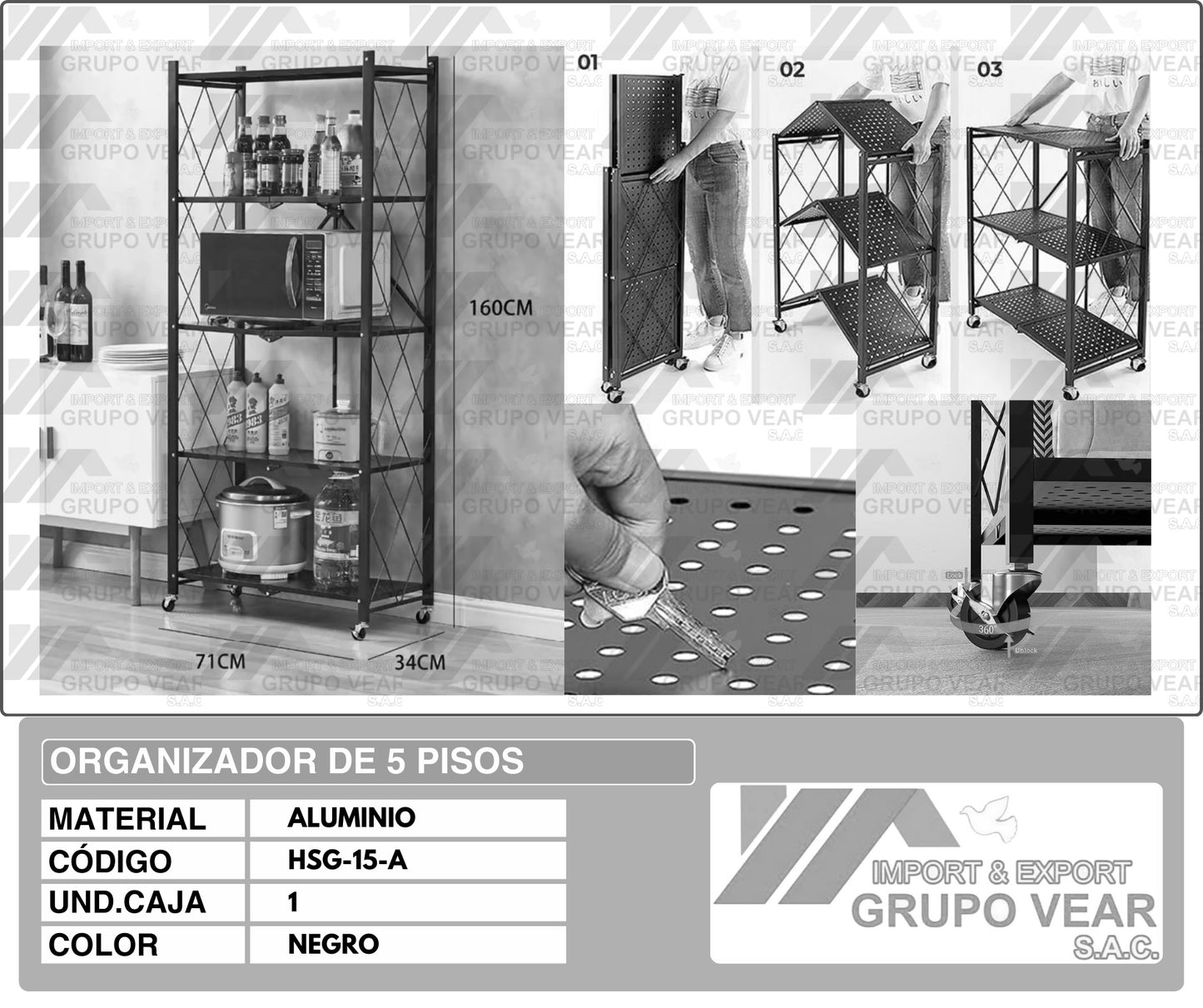 ORGANIZADOR DE 5 PISOS (1 UNIDAD)
