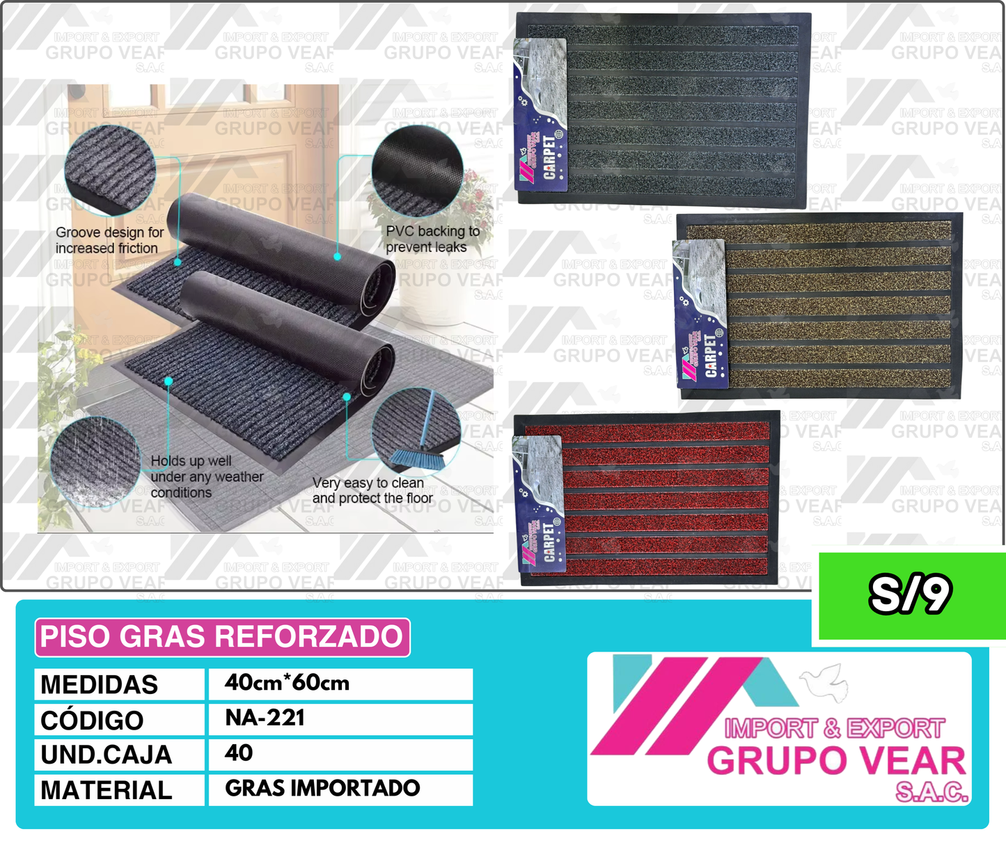 PISO GRAS REFORZADO (40 UNIDADES)