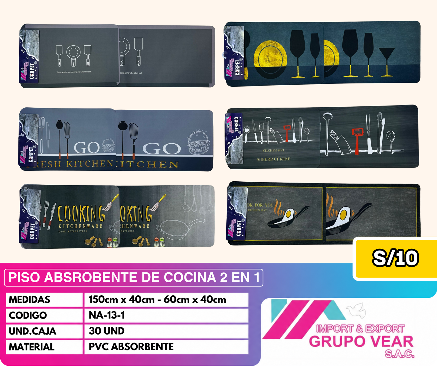 PISO DE COCINA 2 EN 1 (30 SETS)