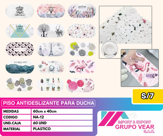 TAPETE ANTIDESLIZANTE PARA DUCHA "E" (60 UNIDADES)
